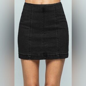 Free People Black Jean mini Skirt Size 0